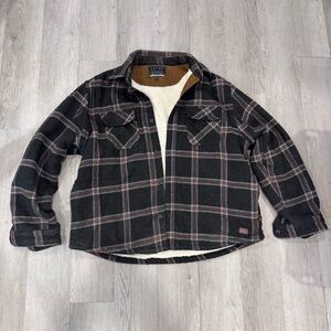 Jachs New York Men's Sherpa Lined Heavy Duty Plaid Flannel Shirt Jacket XXL